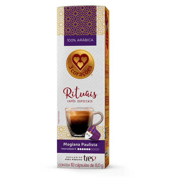 Cápsula de Café Espresso Rituais Mogiana Paulista TRES 3 CORAÇÕES 10