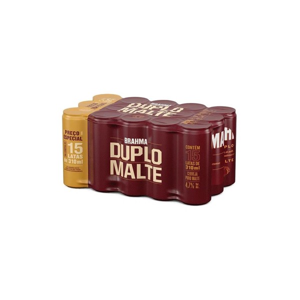 Pack Cerveja BRAHMA Duplo Malte 15 Unidades 310ml Cervejas