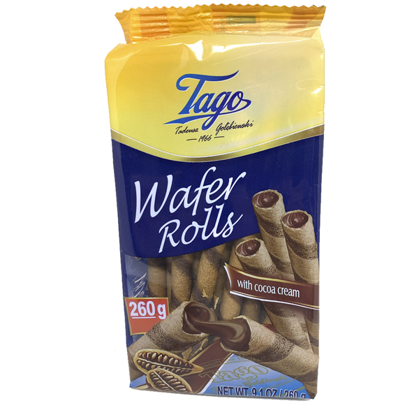 Roll Wafer Com Recheio de Chocolate TAGO 260g - Biscoito Doce